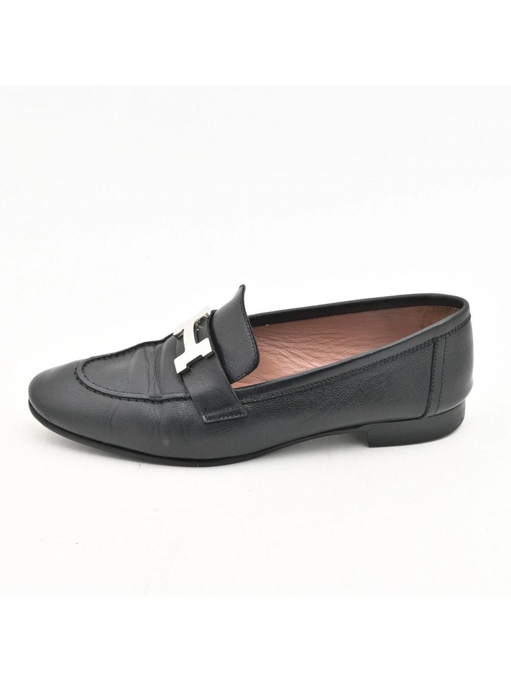 Hermes Moccasins Paris Black Leather #340619H66B